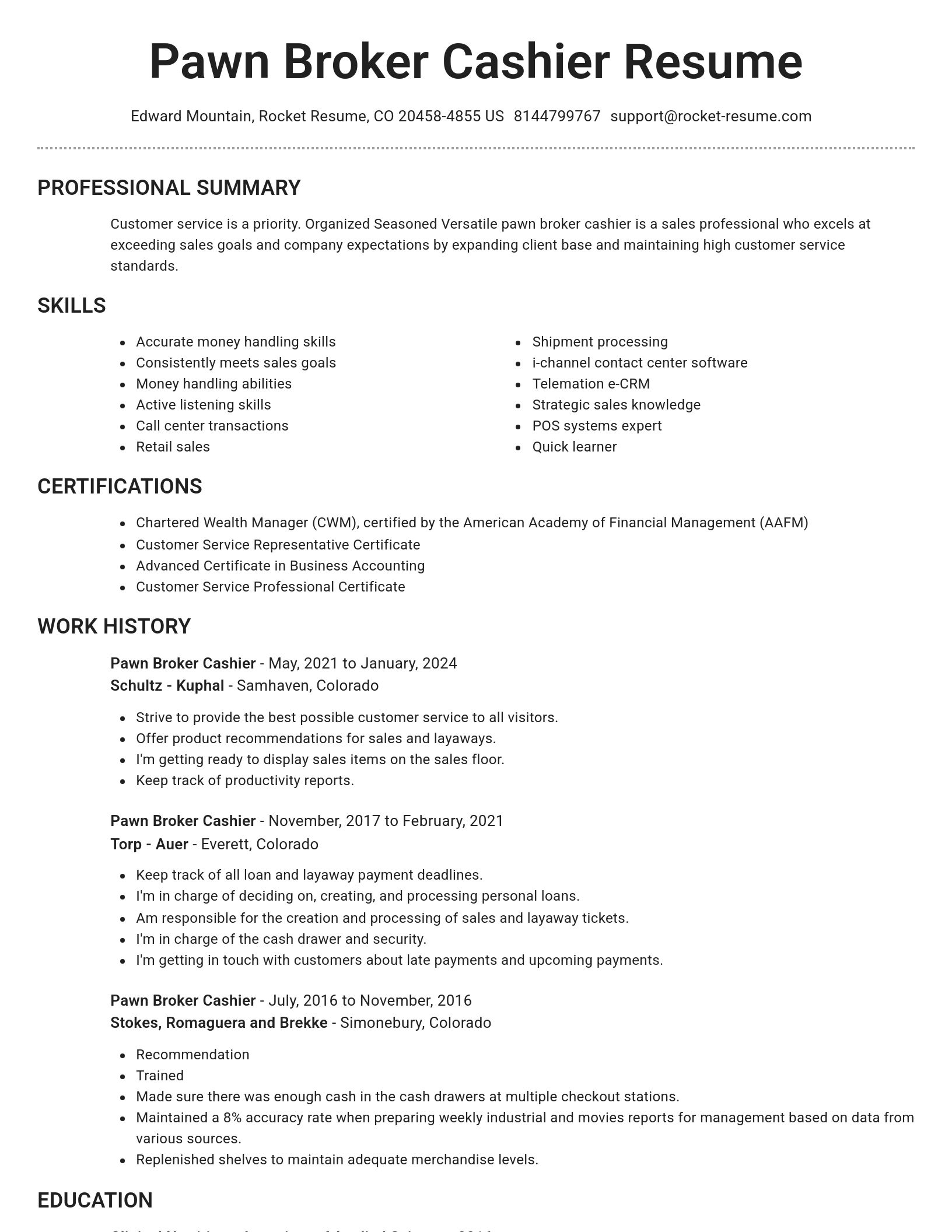 Brilliant resume template