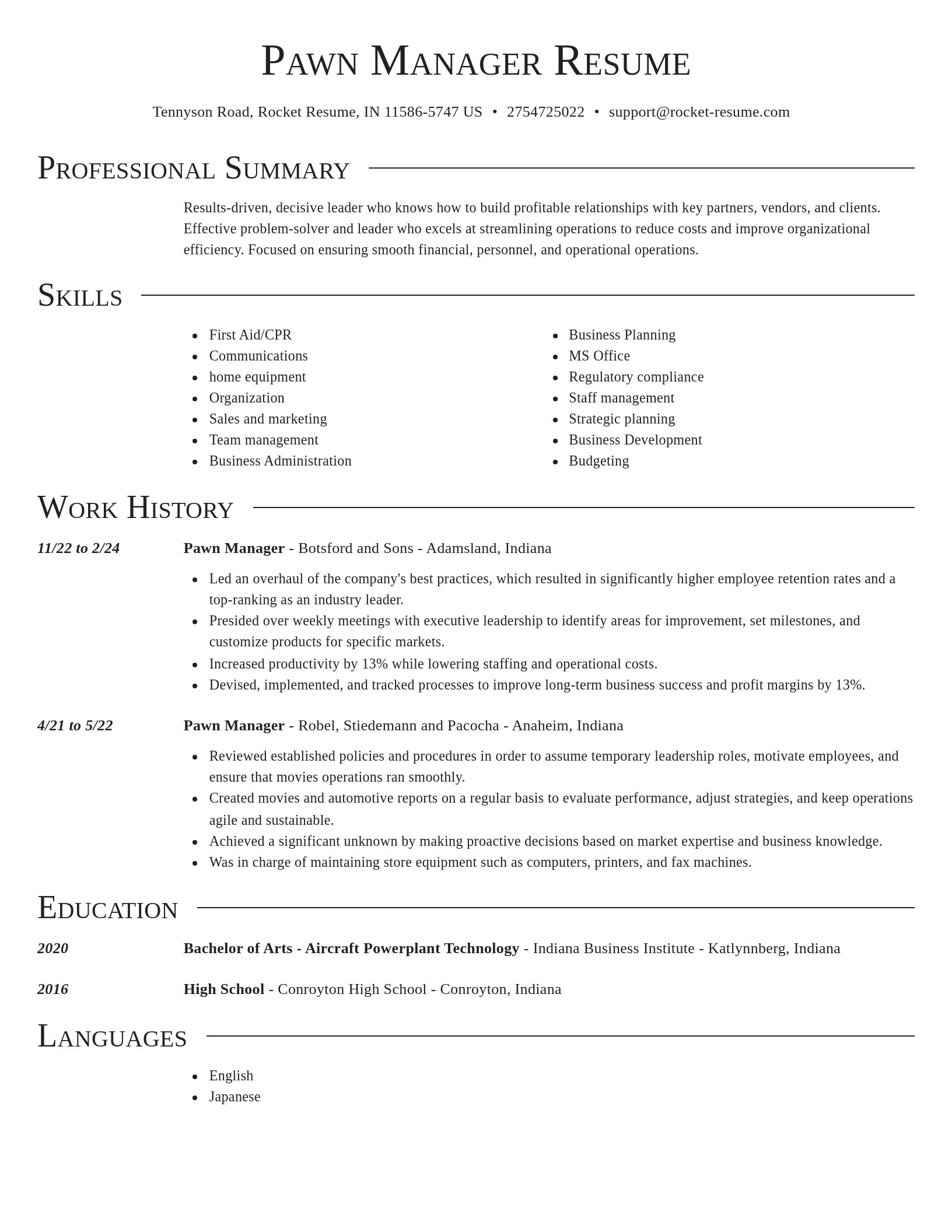 Director resume template