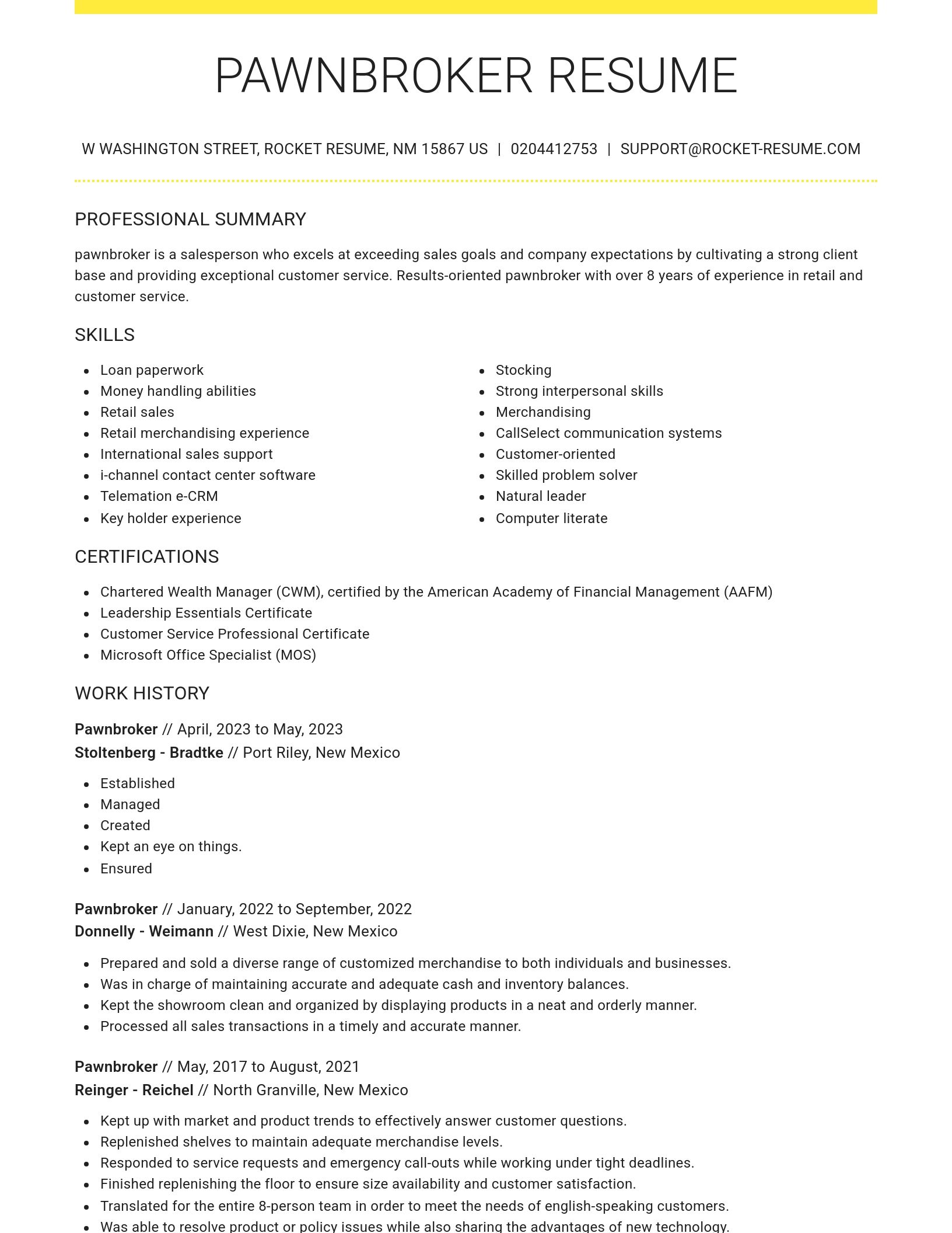 Grand resume template