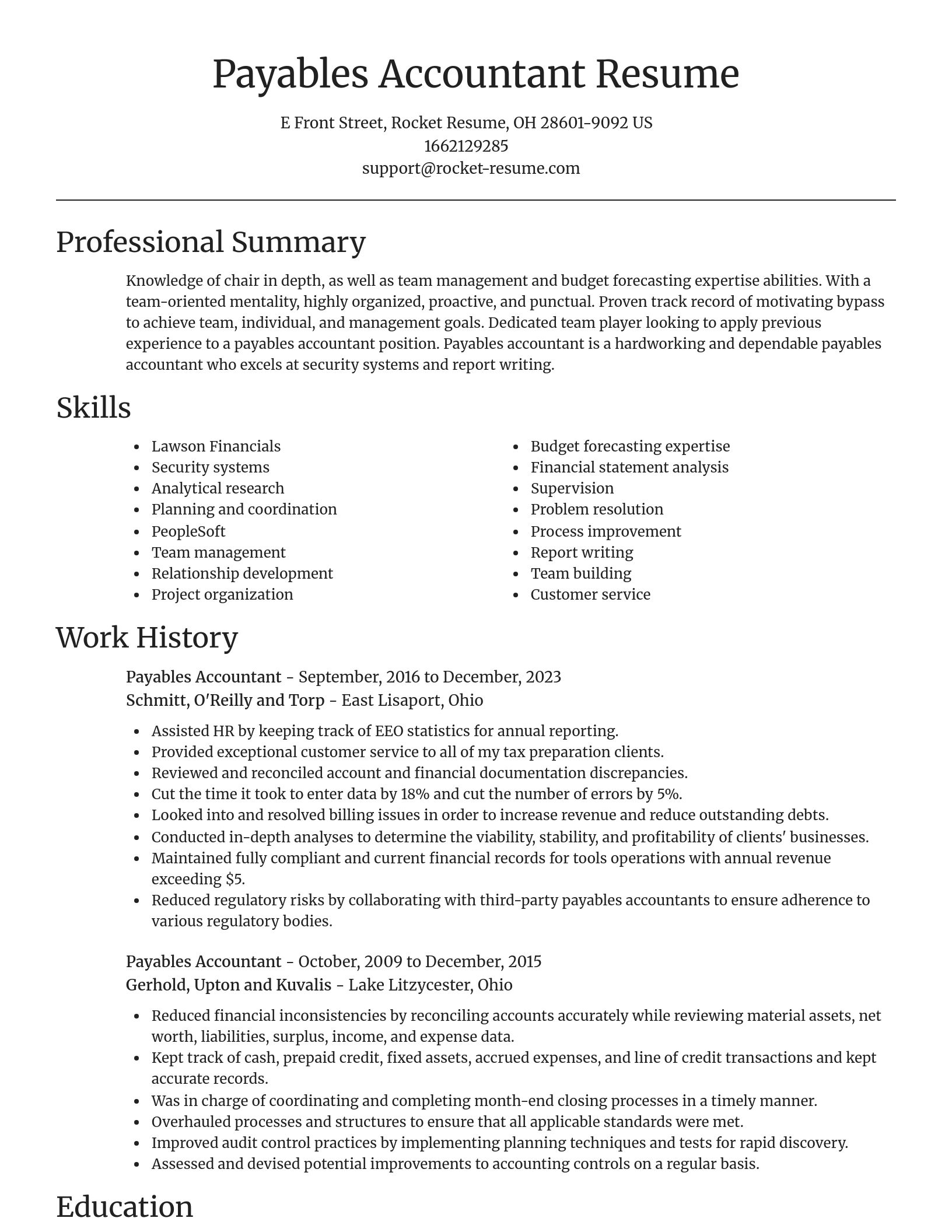 Focal Point resume template