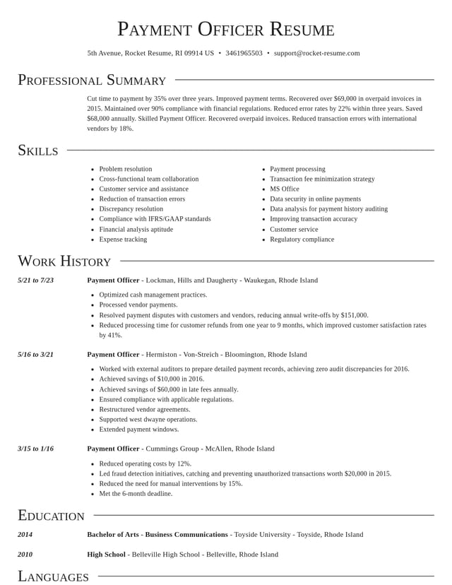 Director resume template