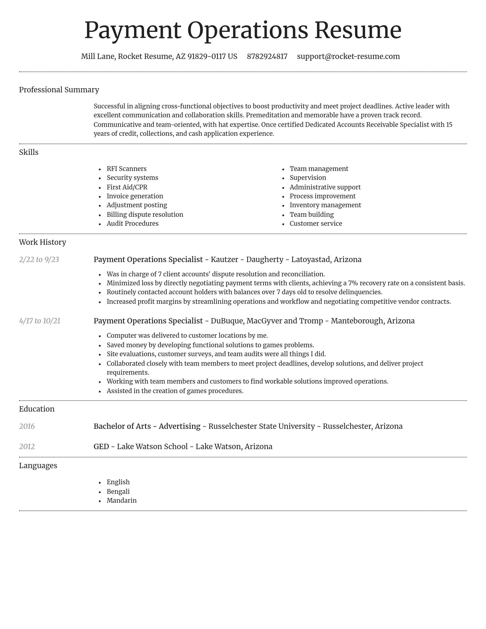 Dignified resume template