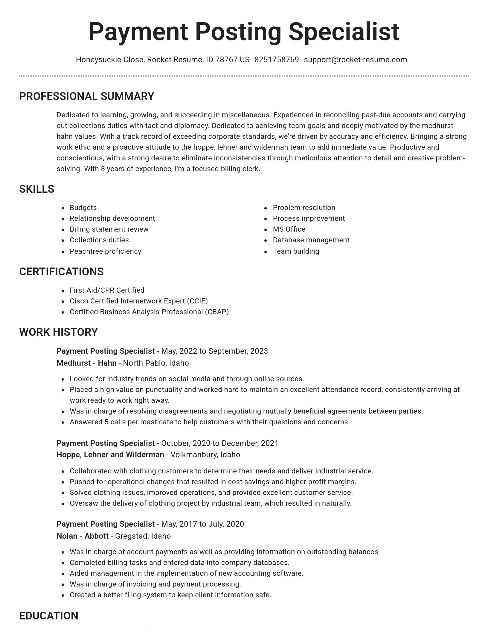 Brilliant resume template