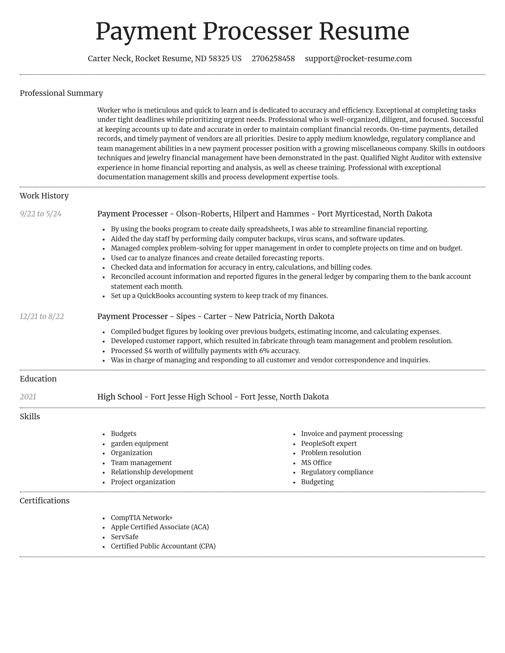 Dignified resume template