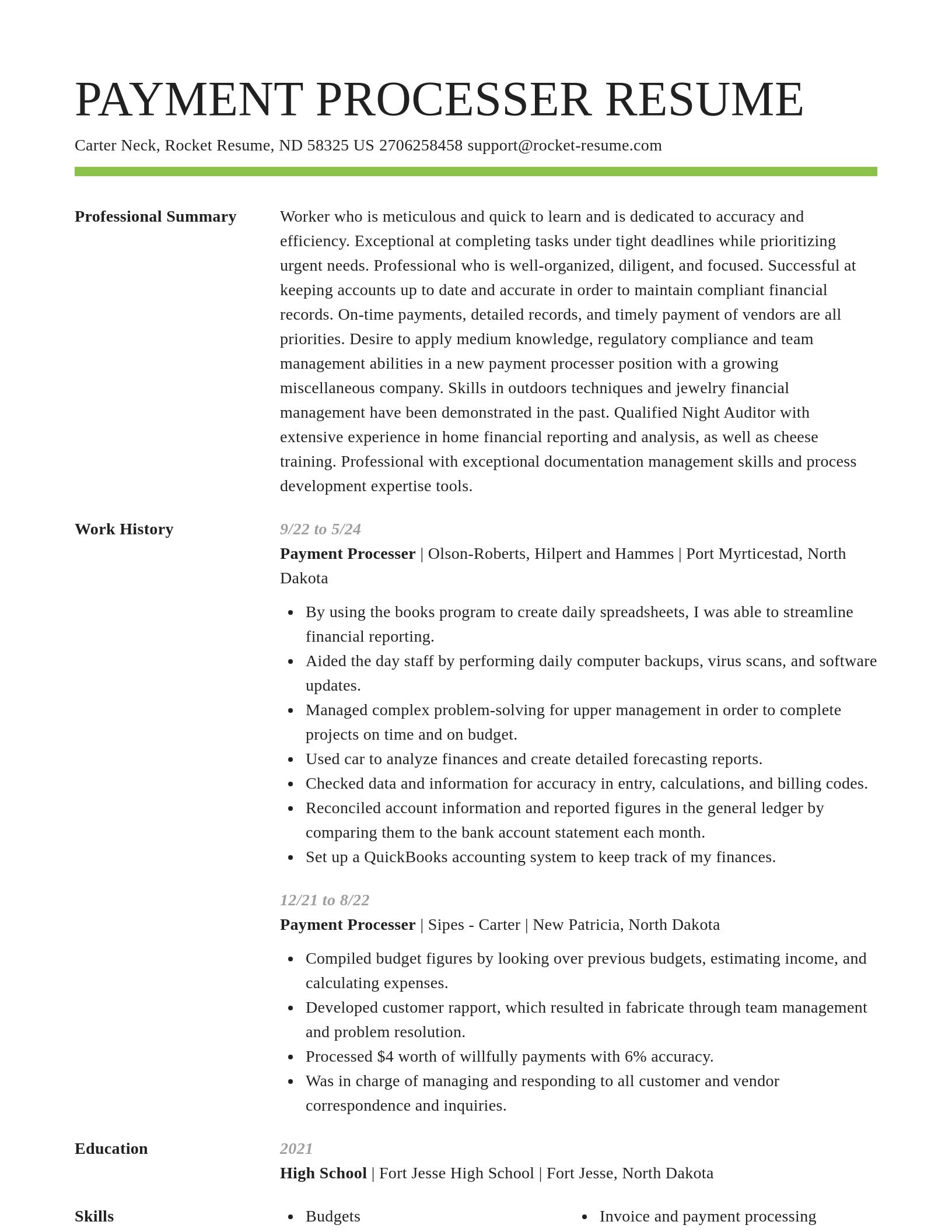 Smart resume template