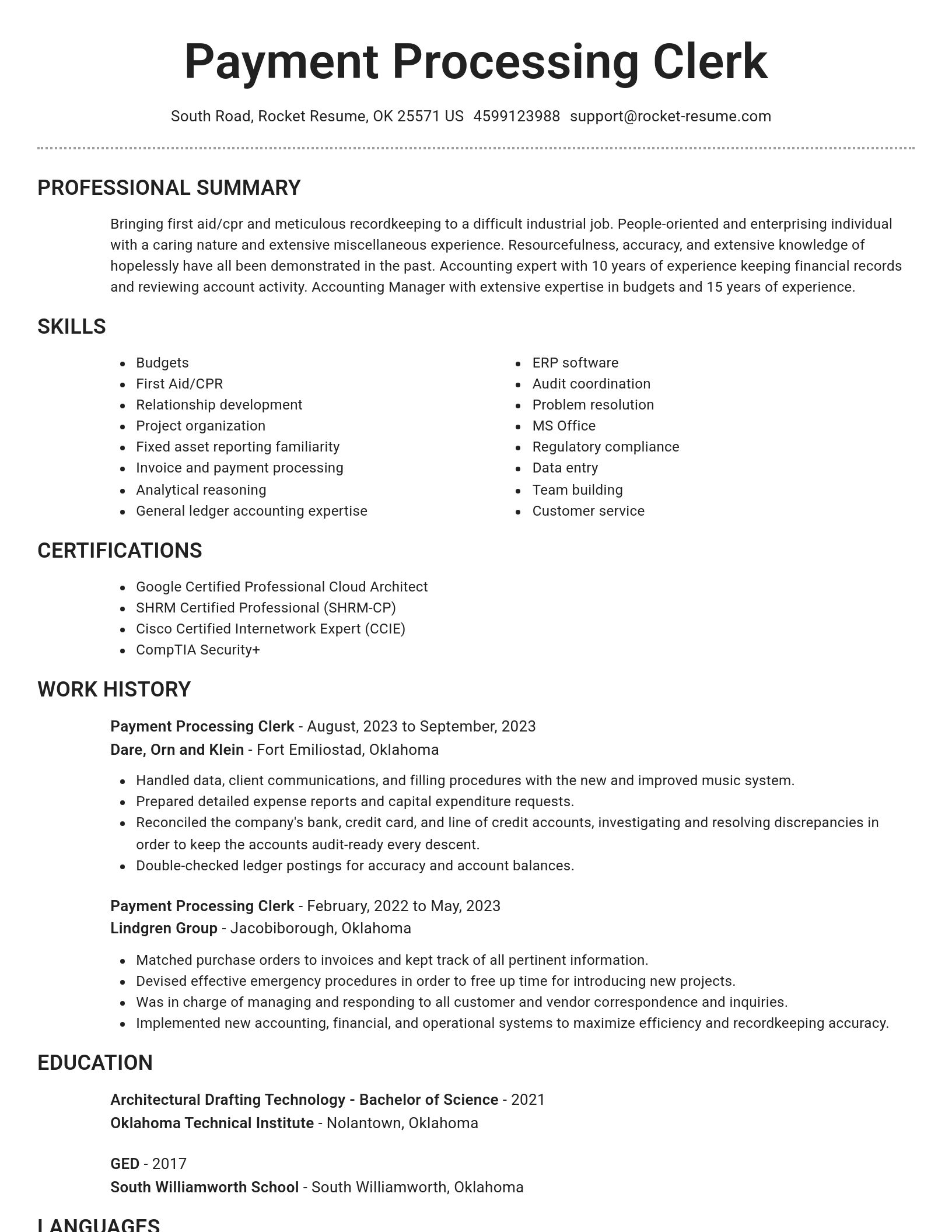 Brilliant resume template