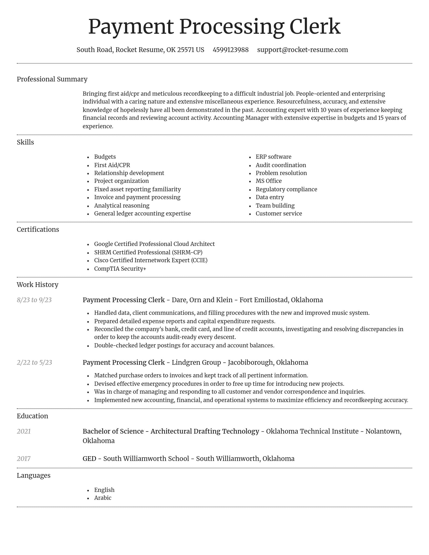 Dignified resume template