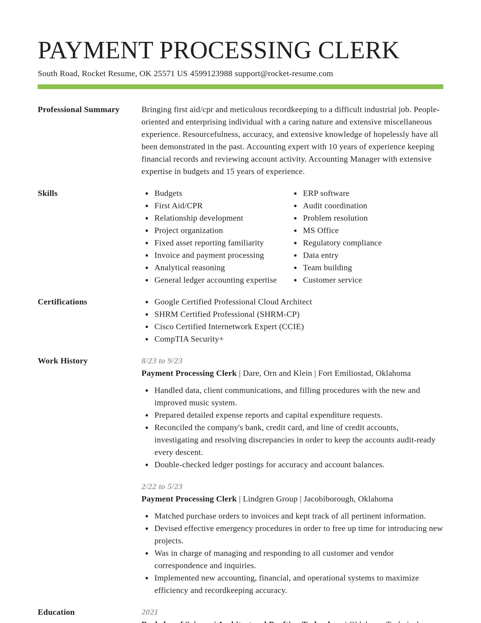 Smart resume template