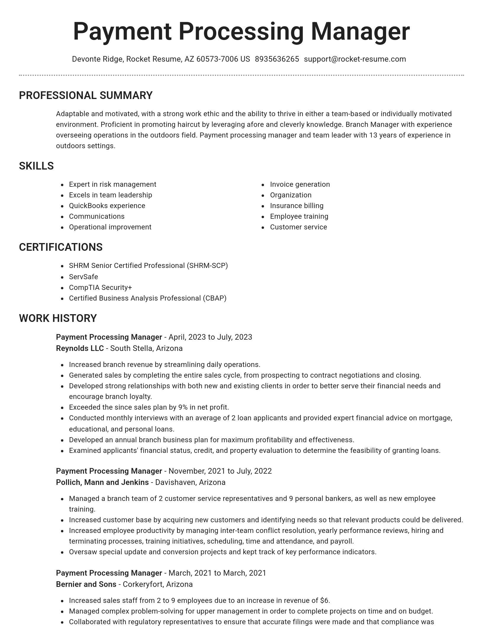 Brilliant resume template