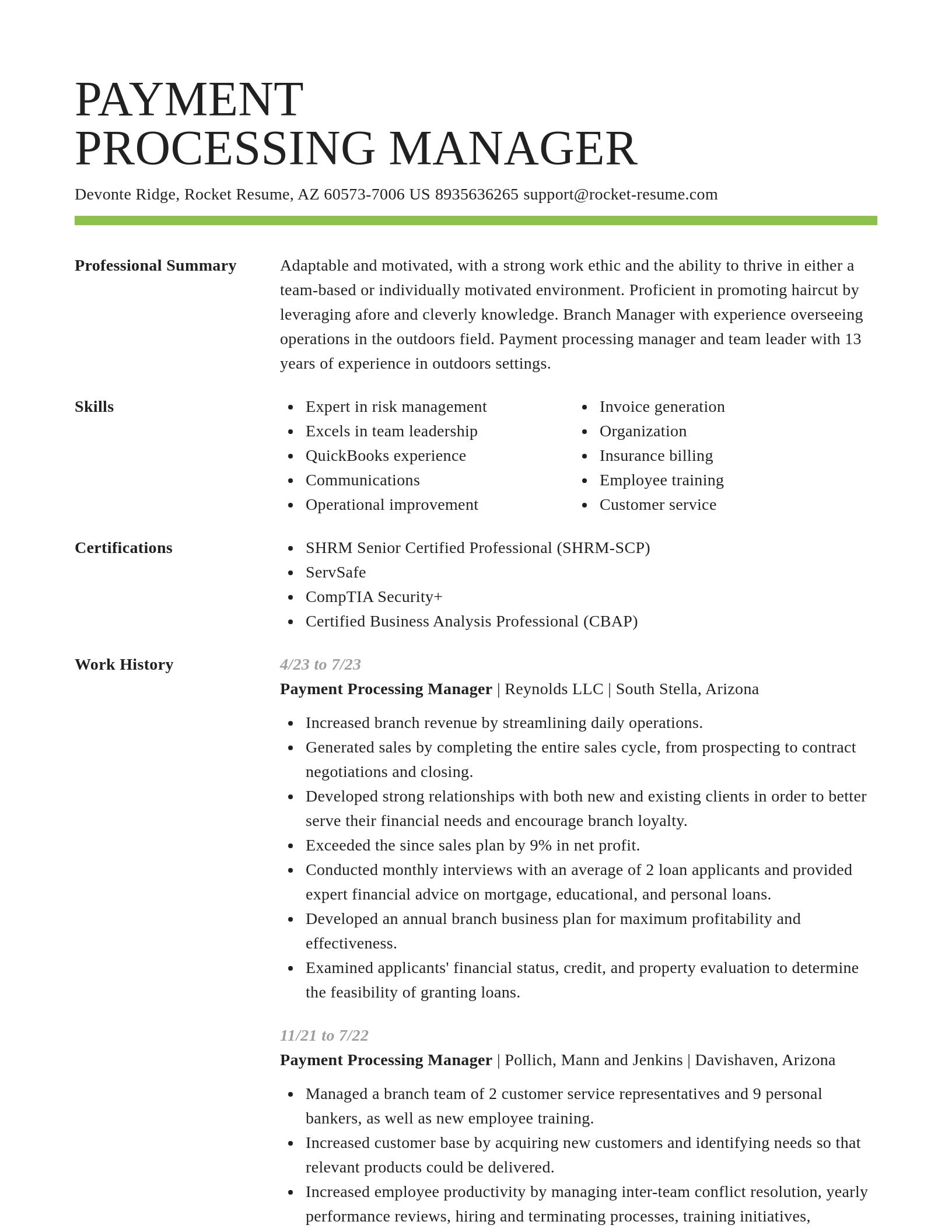 Smart resume template