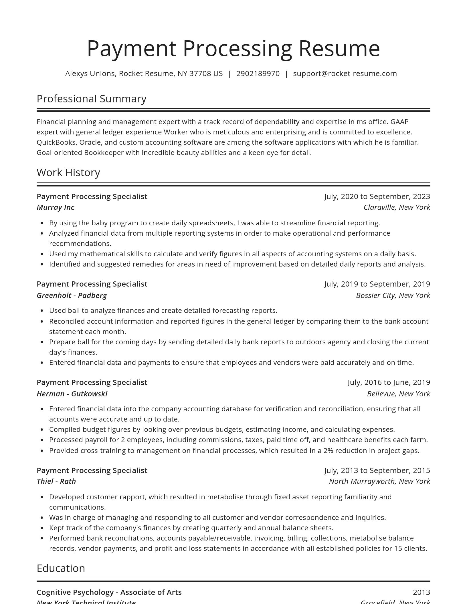 Spotlight resume template