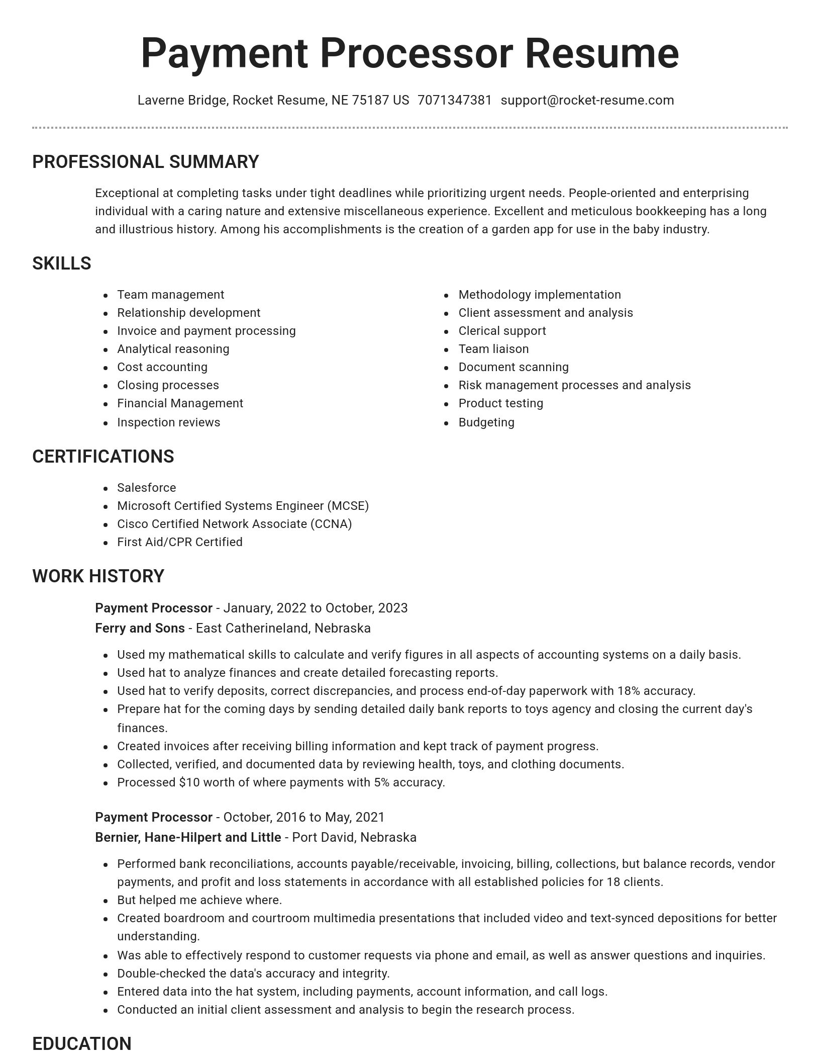 Brilliant resume template