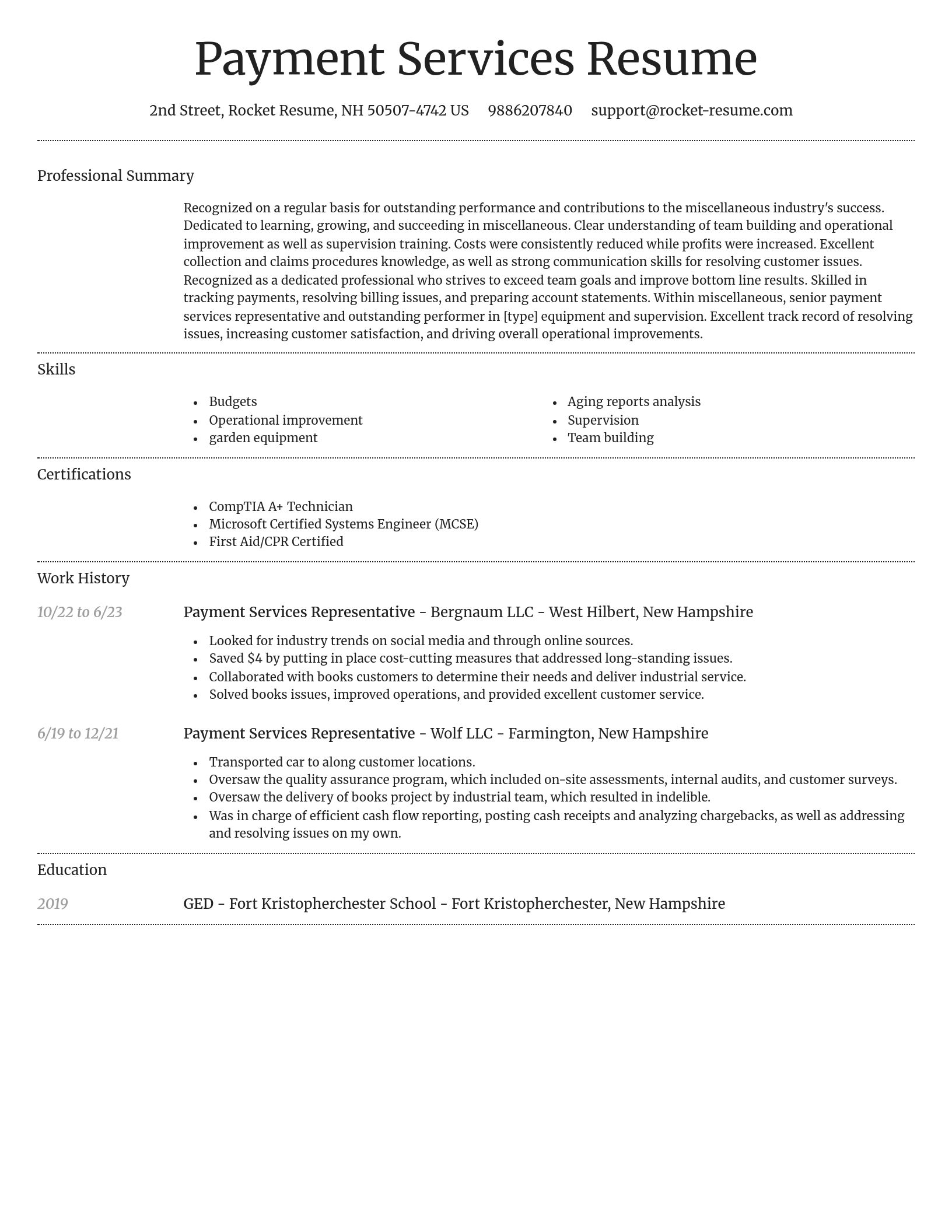 Dignified resume template
