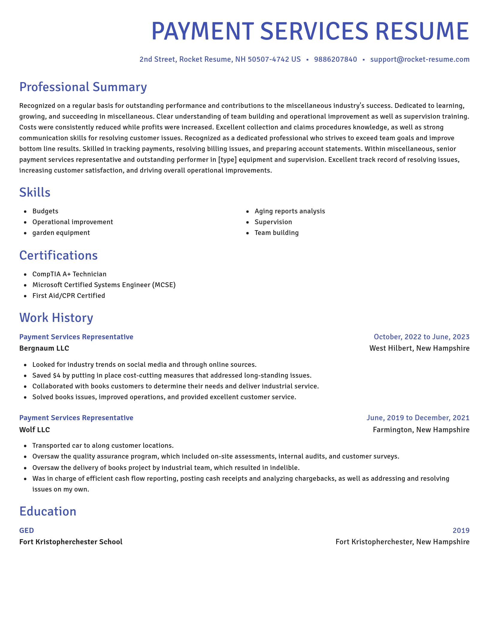 Novel resume template