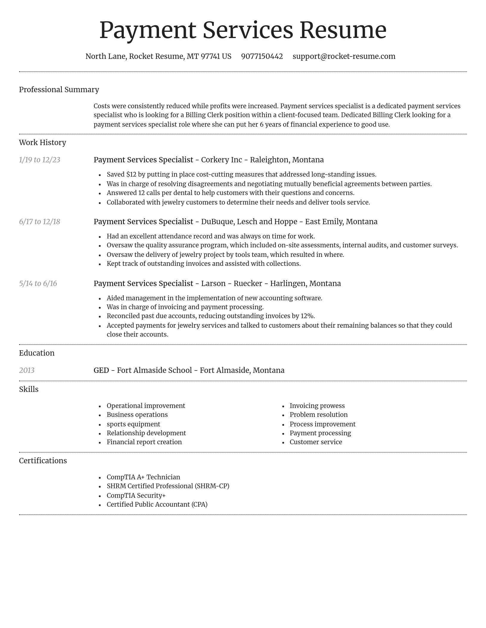 Dignified resume template