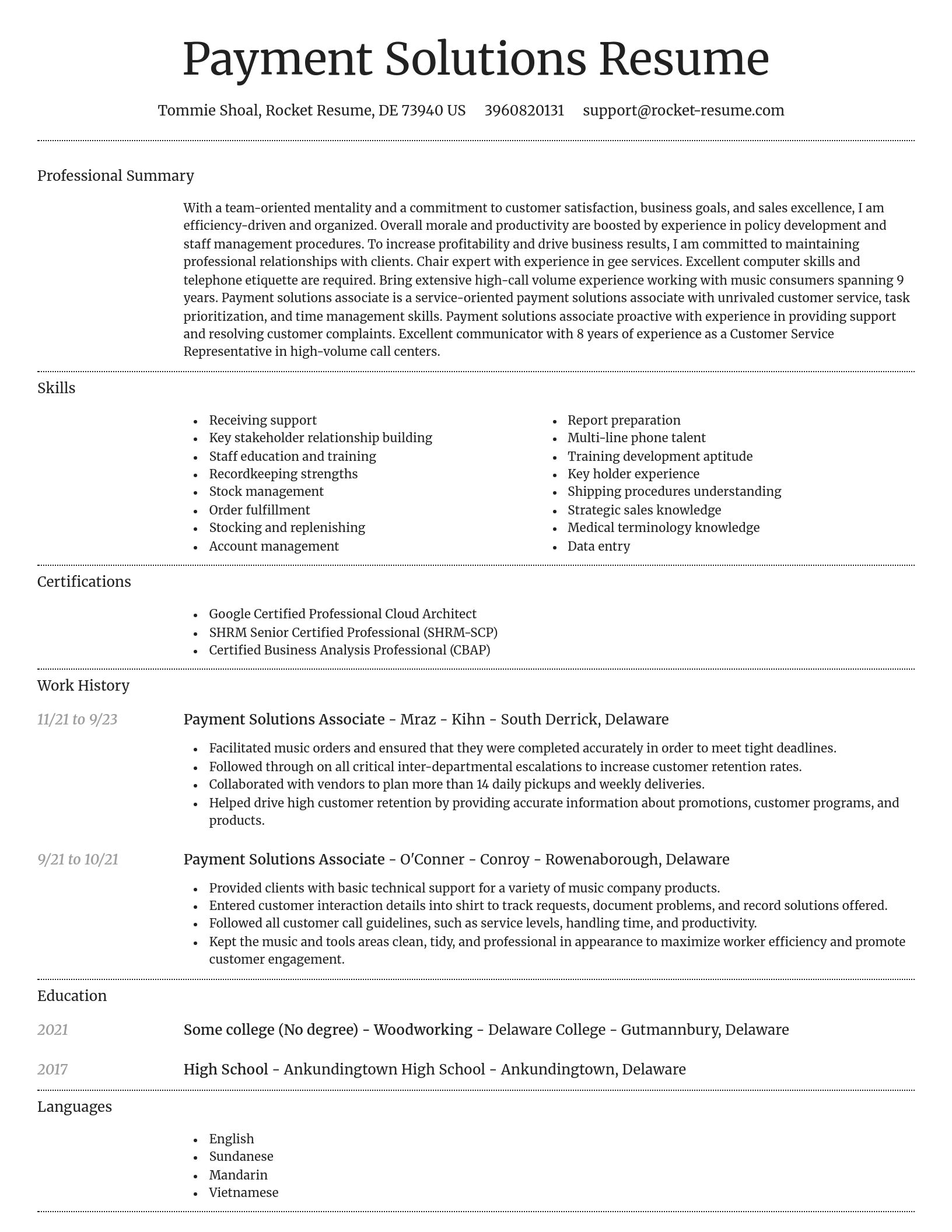 Dignified resume template