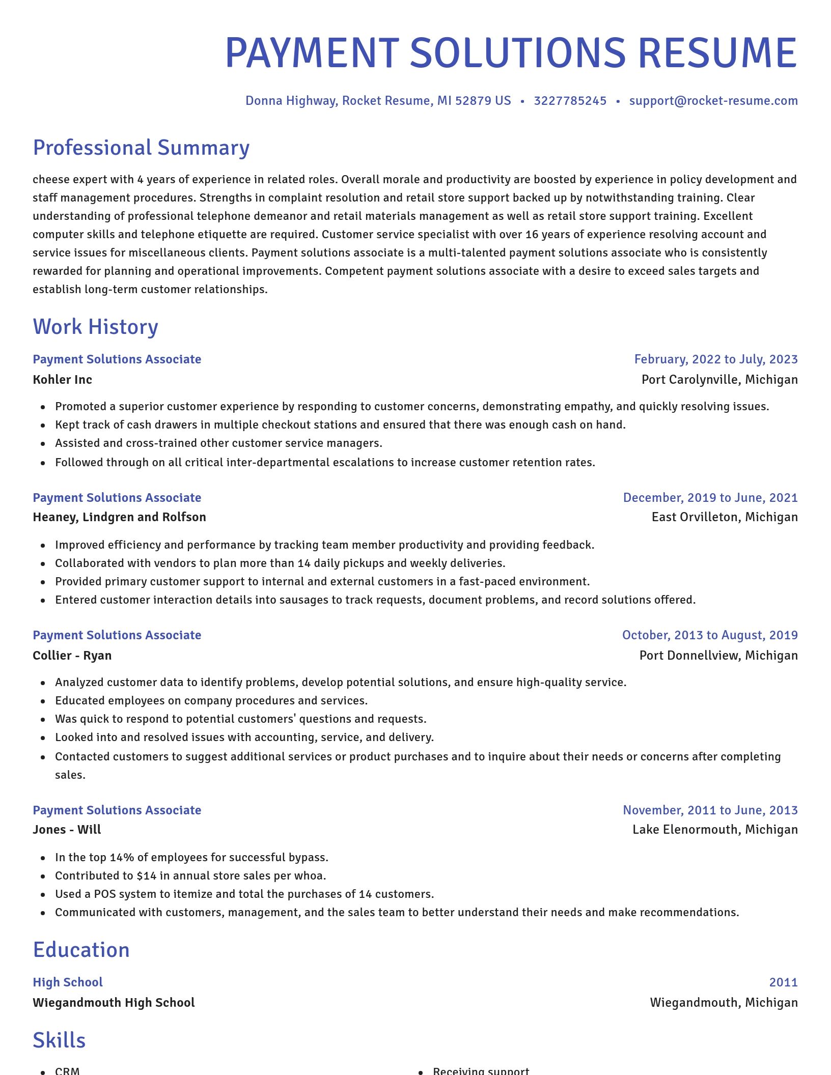 Novel resume template