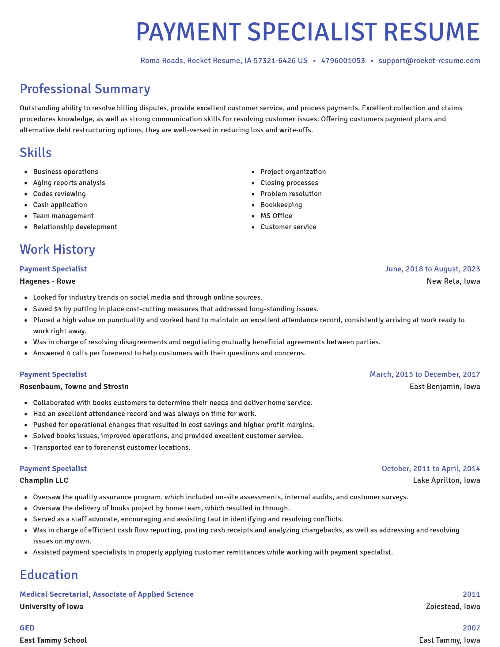 Novel resume template