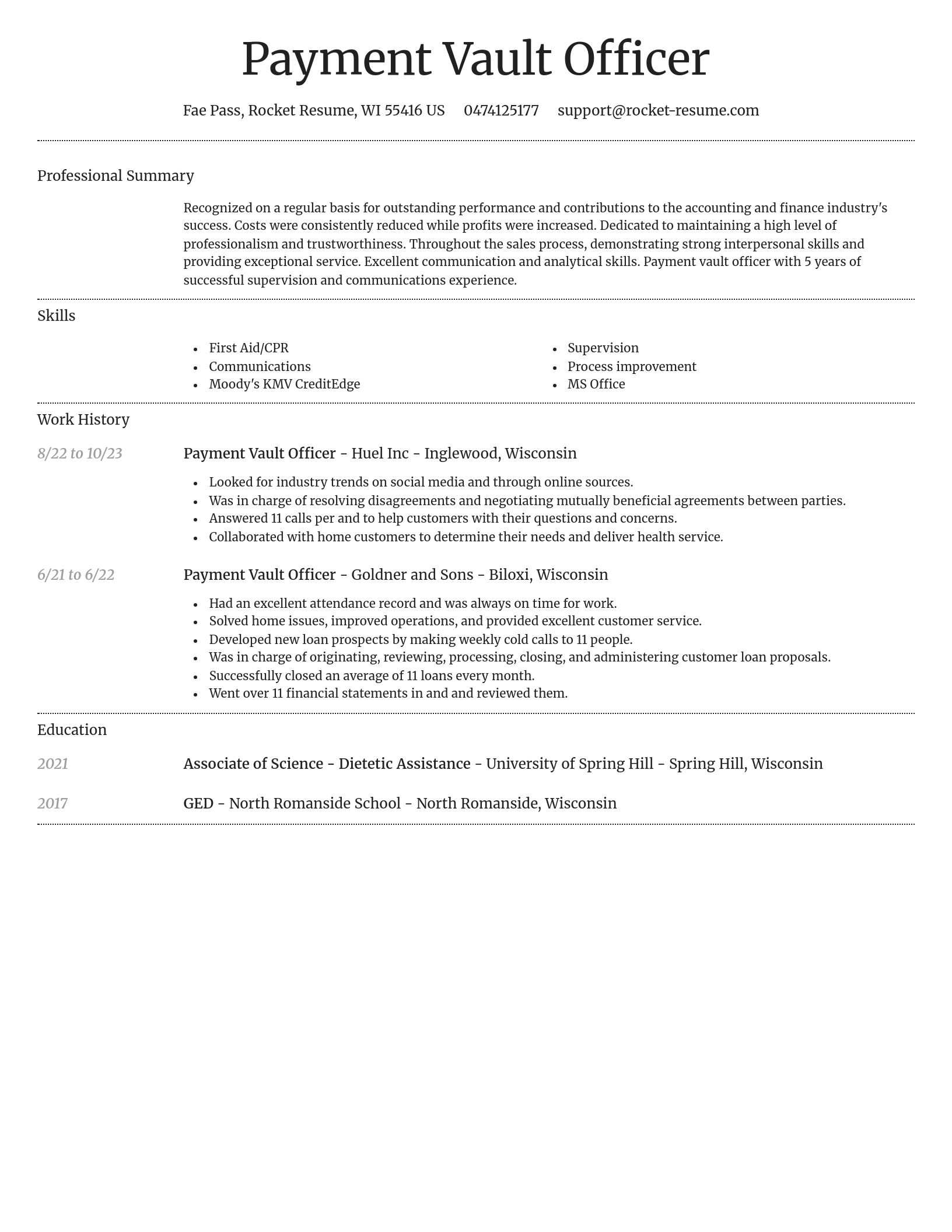 Dignified resume template