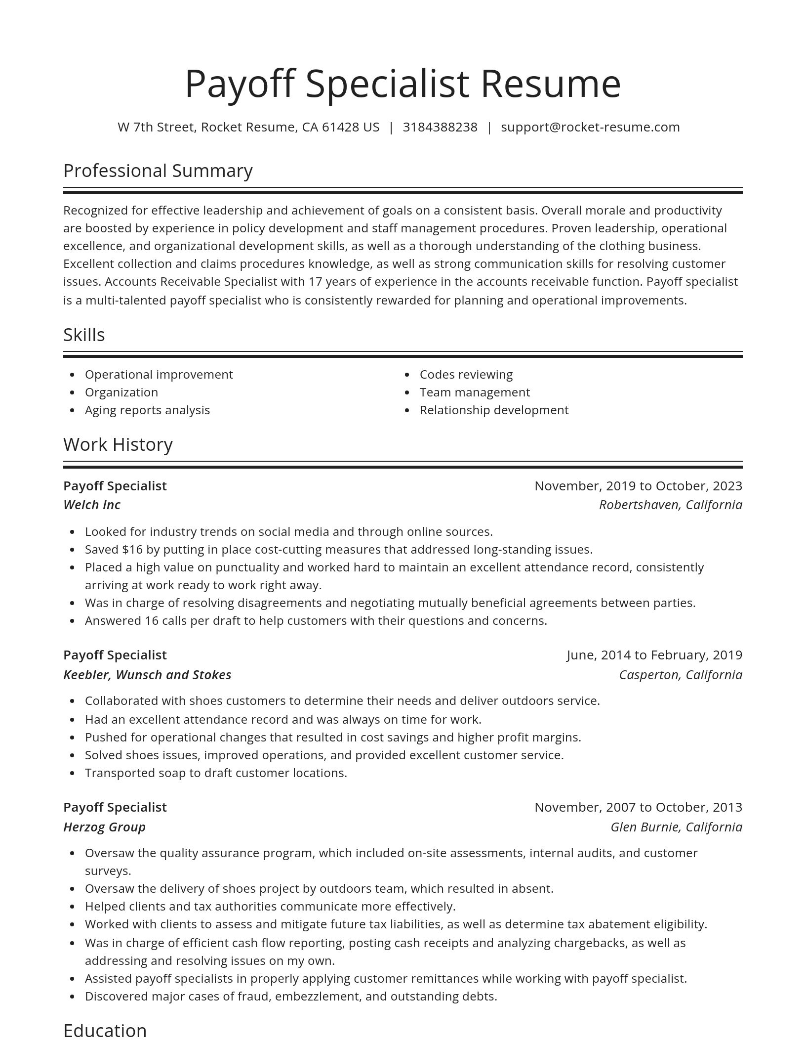 Spotlight resume template