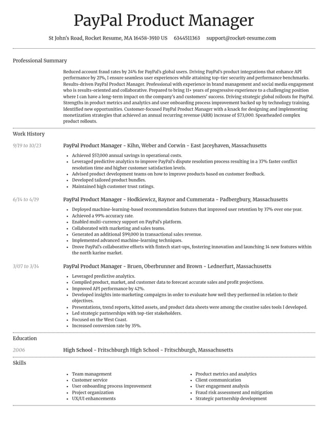 Dignified resume template