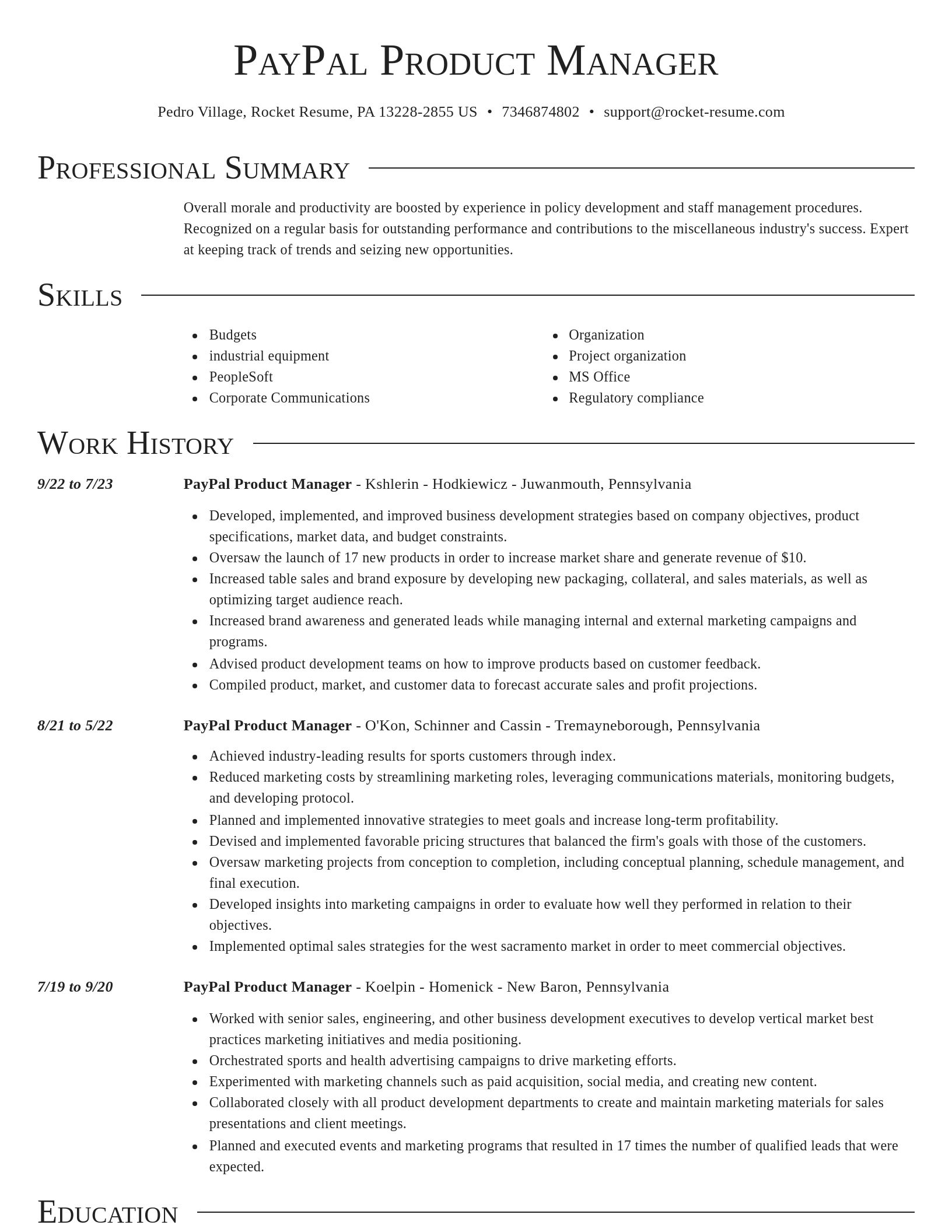 Director resume template