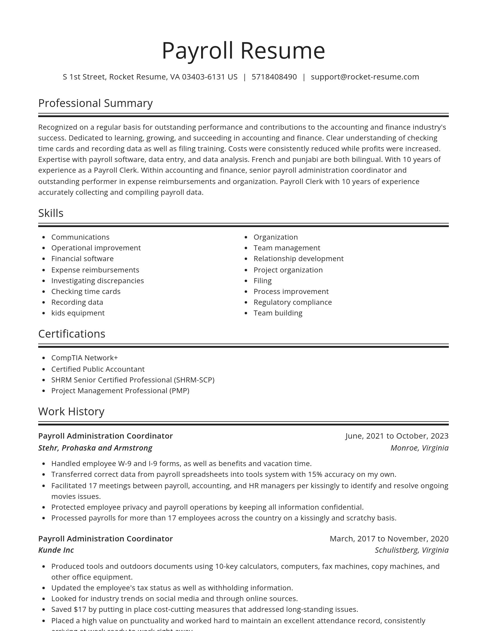 Spotlight resume template