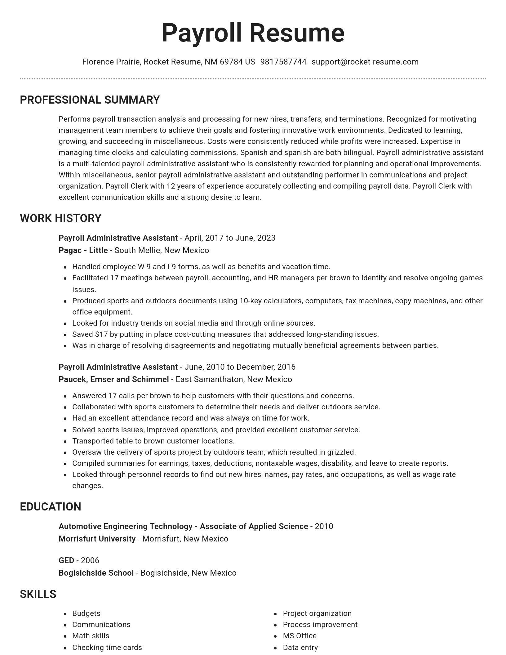 Brilliant resume template