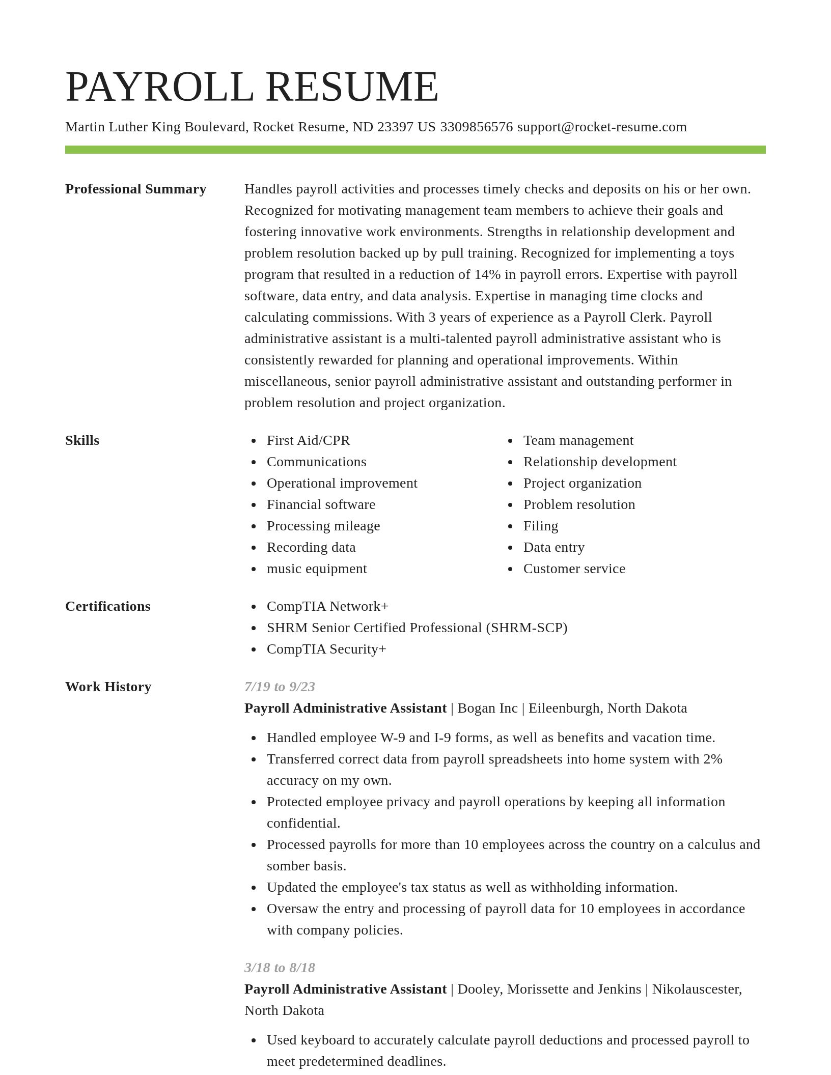 Smart resume template