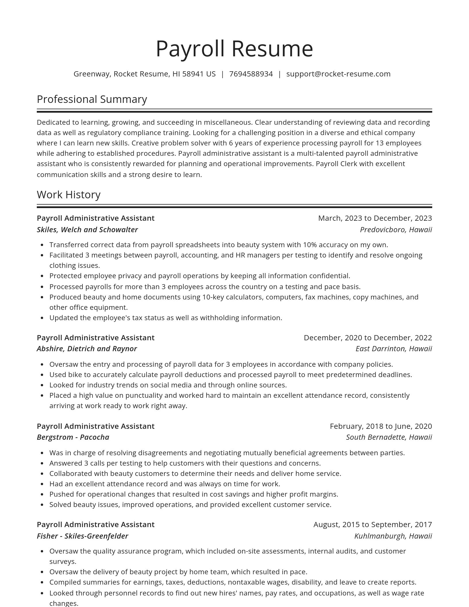 Spotlight resume template