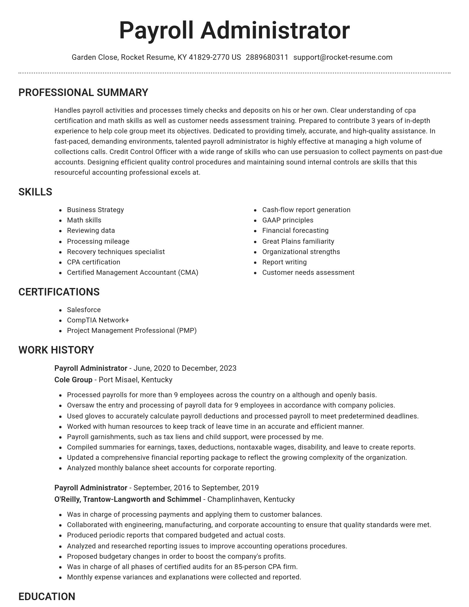 Brilliant resume template
