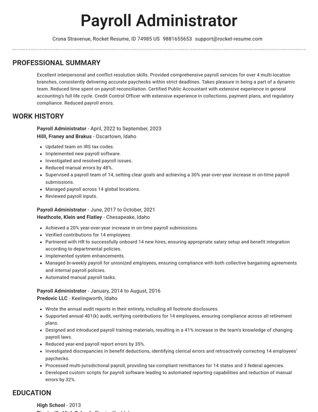 Brilliant resume template