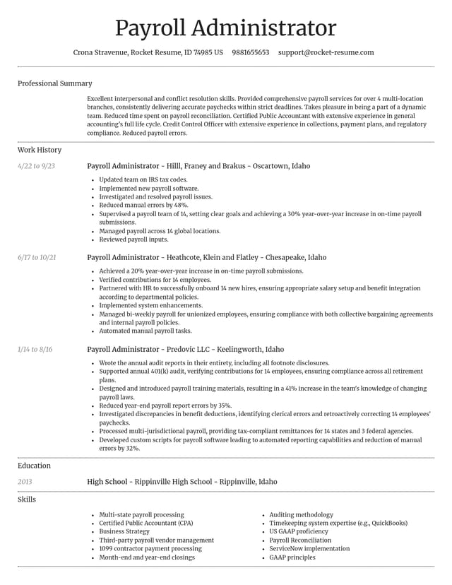 Dignified resume template