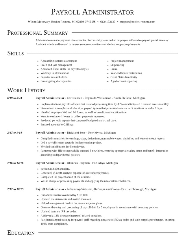 Director resume template
