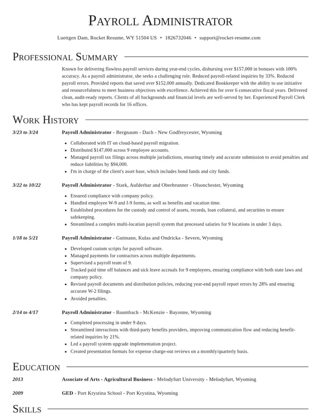 Director resume template