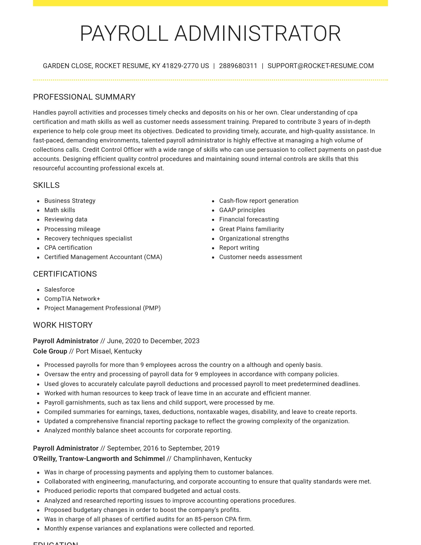 Grand resume template