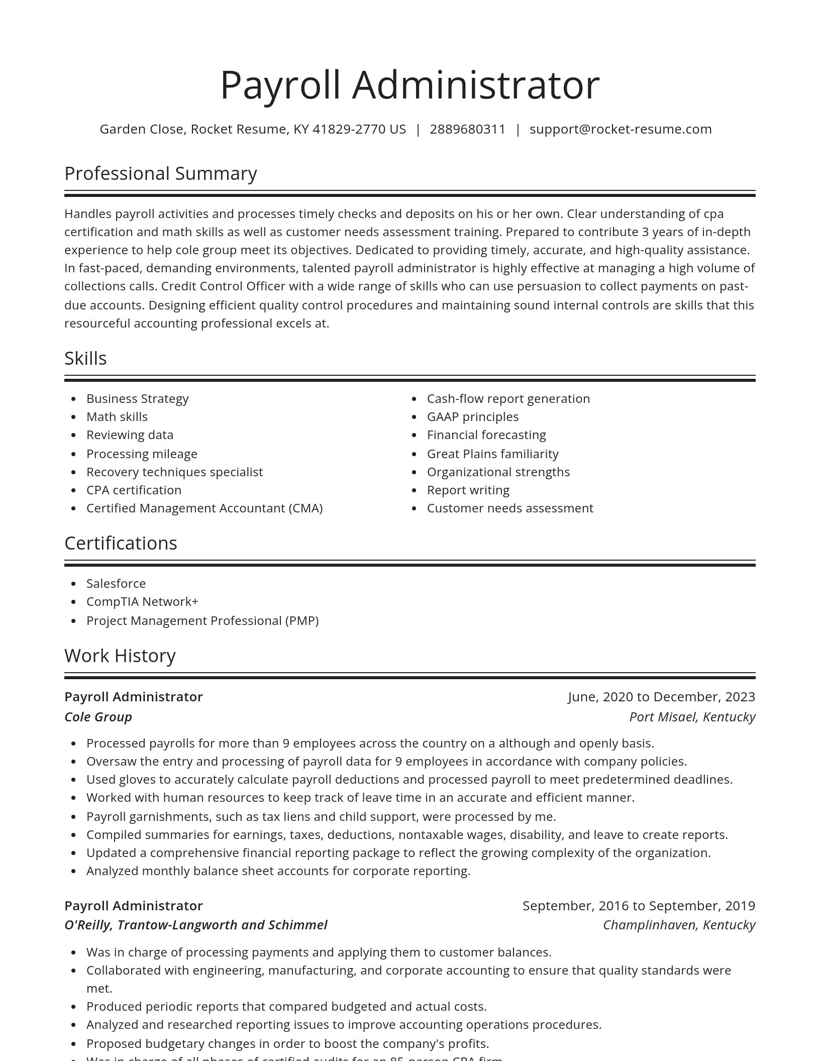 Spotlight resume template