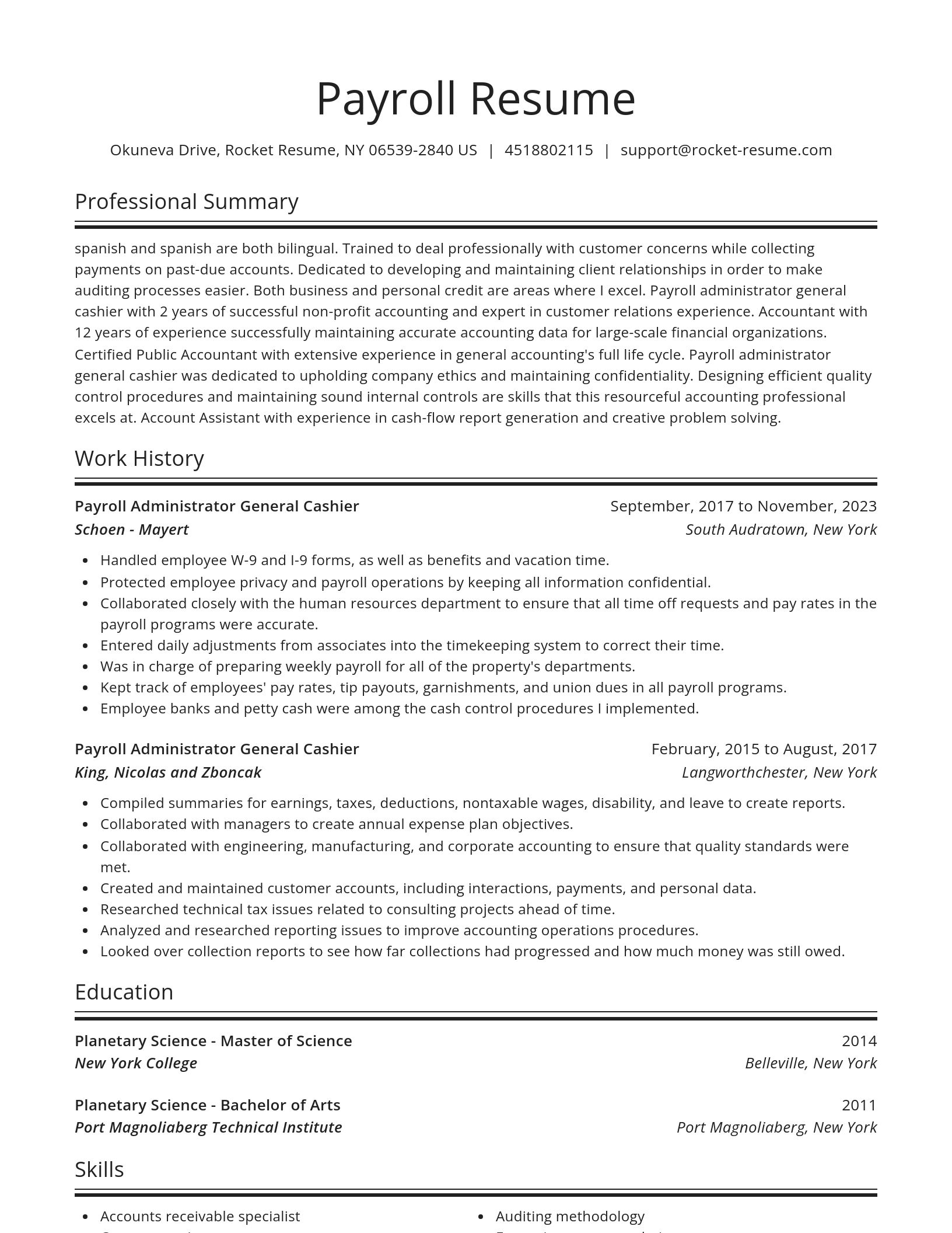 Spotlight resume template