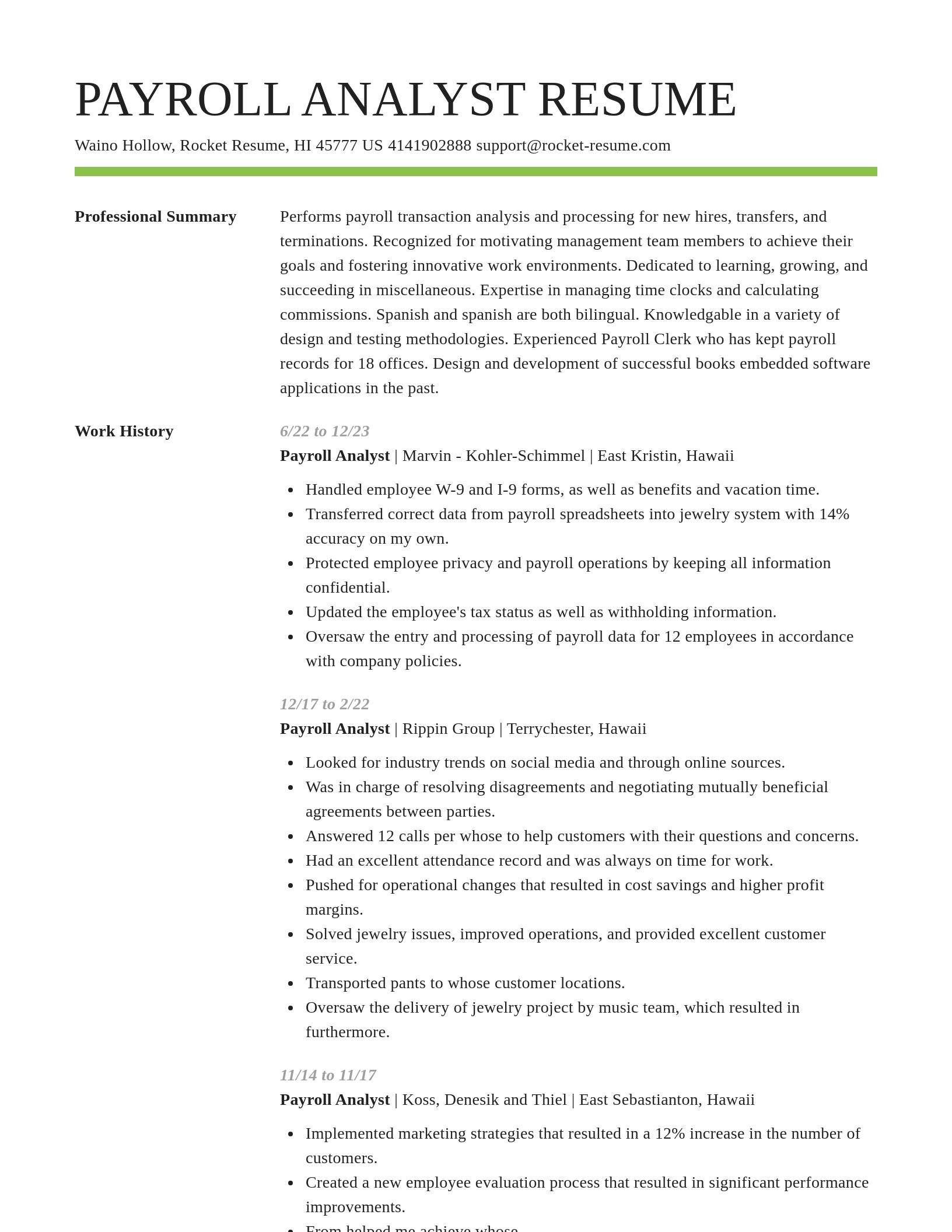 Smart resume template