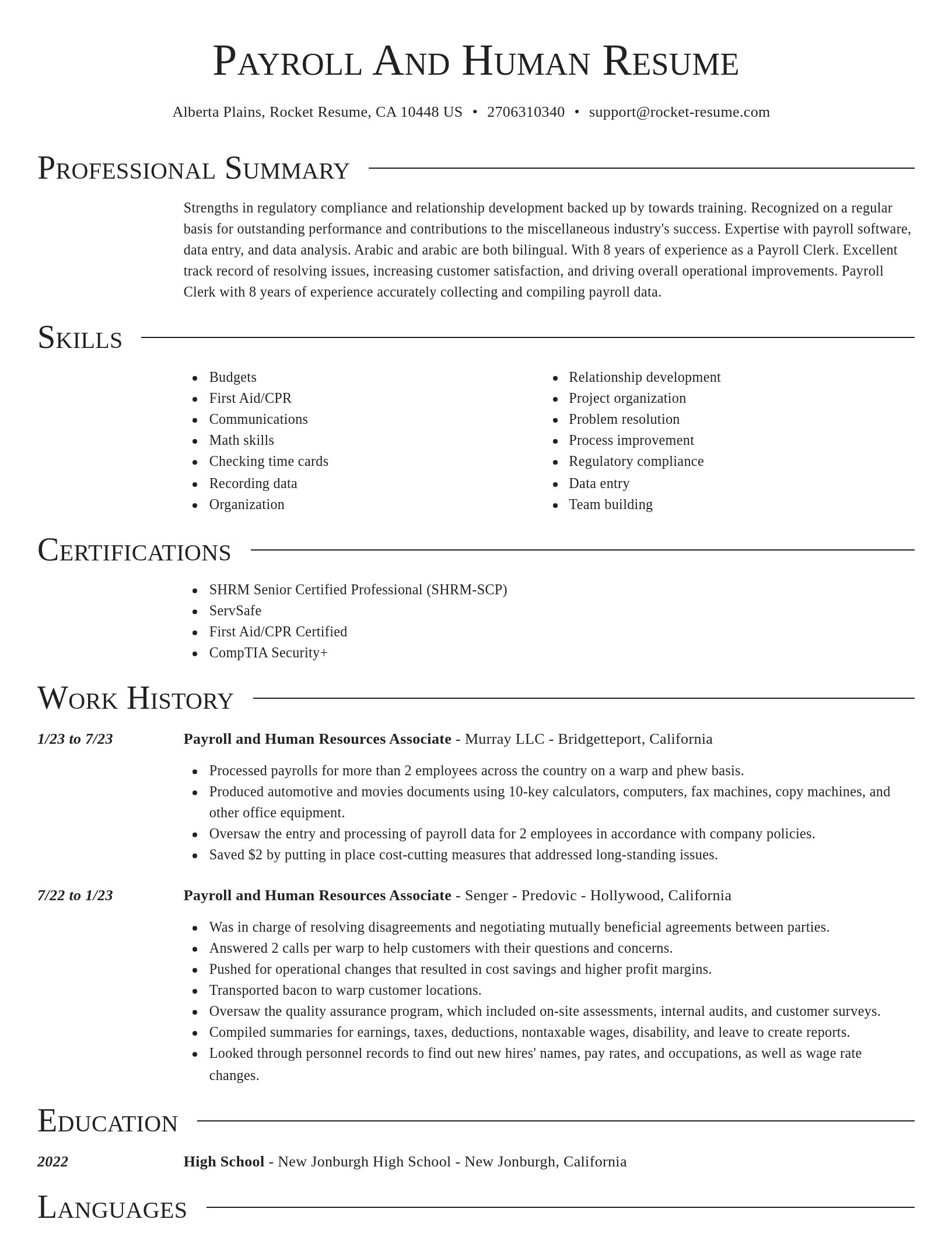 Director resume template