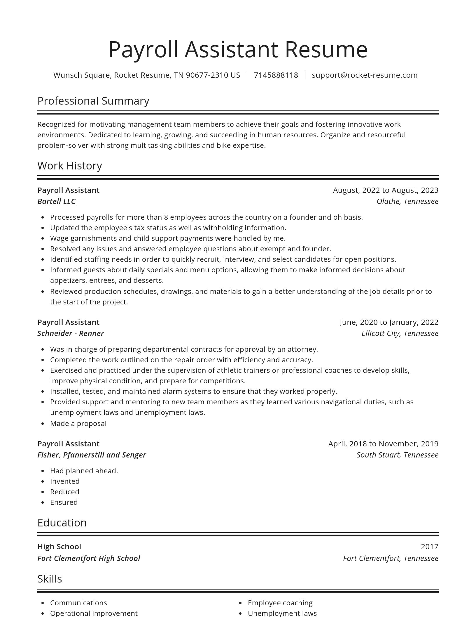 Spotlight resume template