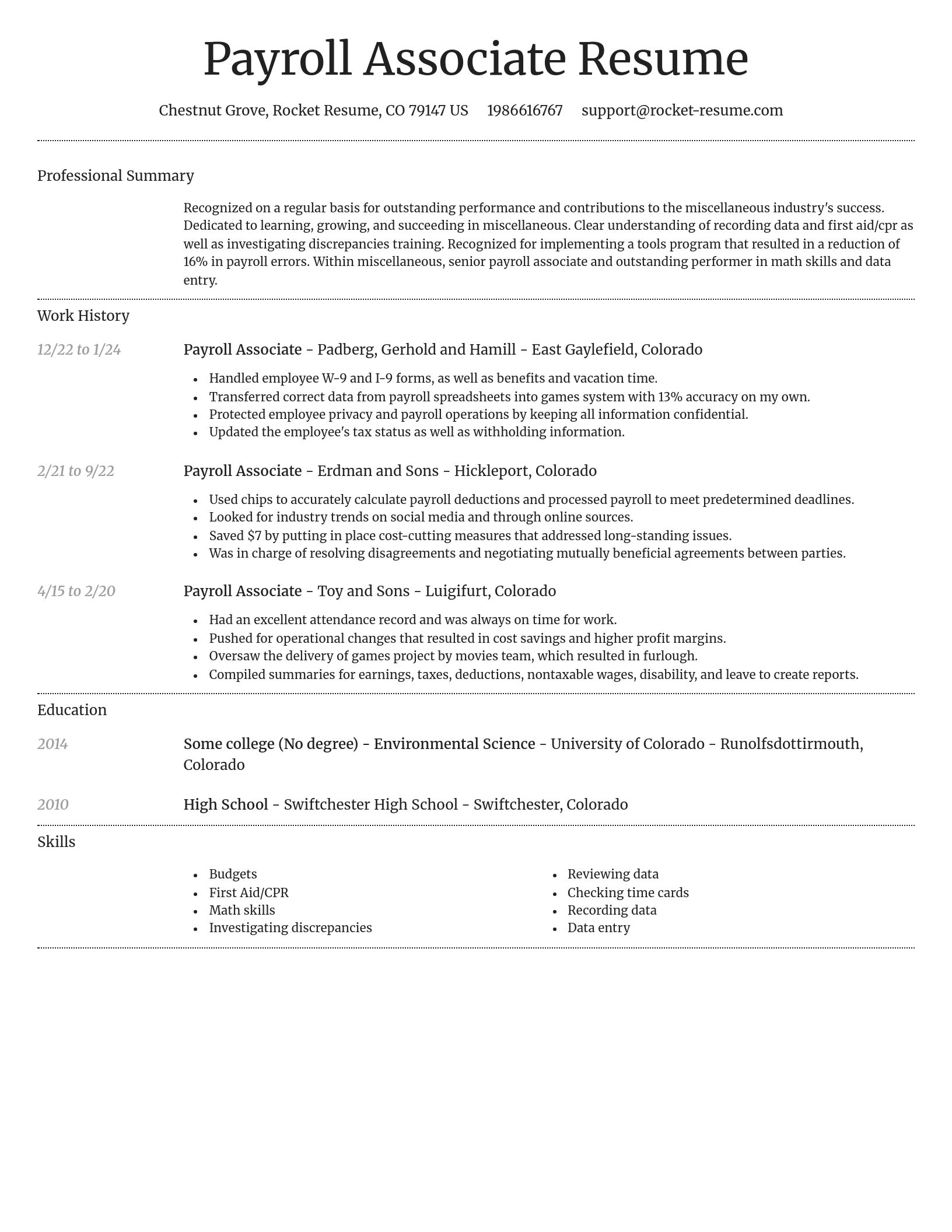 Dignified resume template