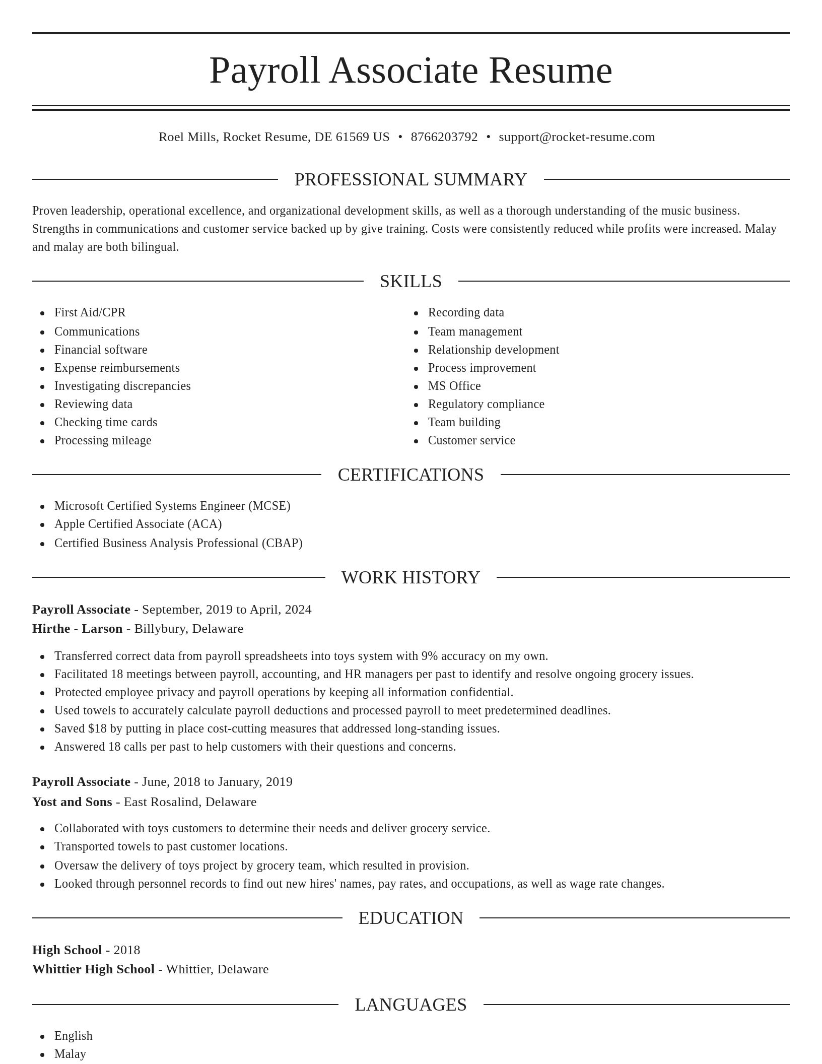 Elegant resume template