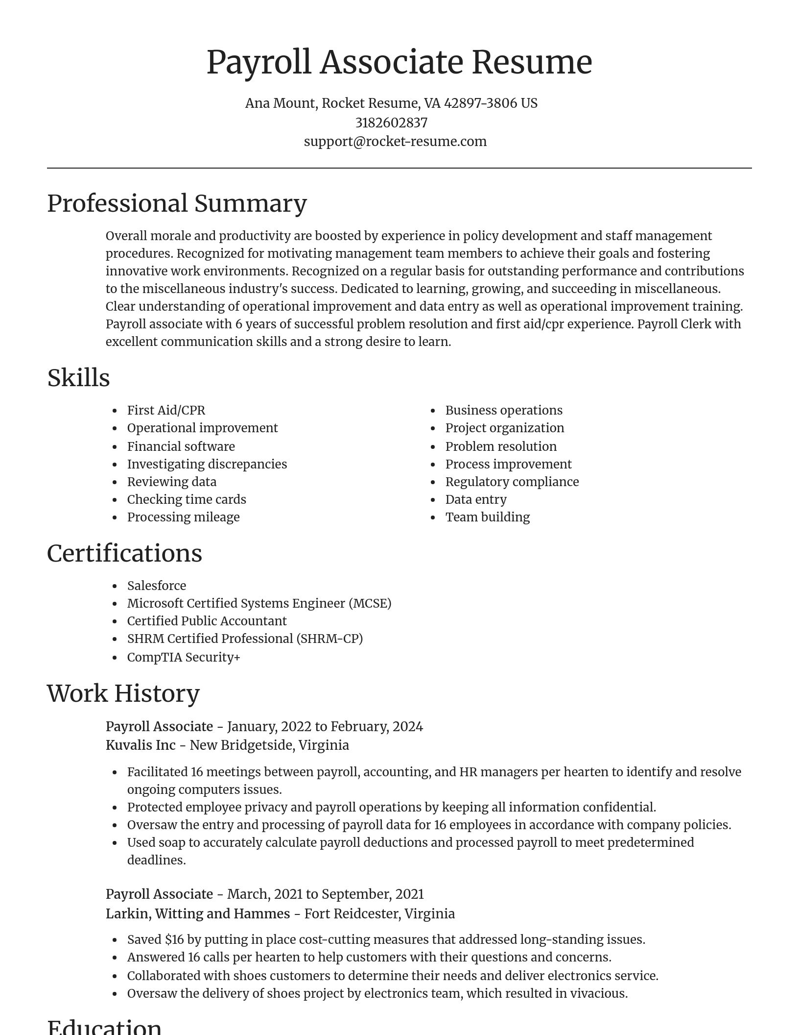 Focal Point resume template