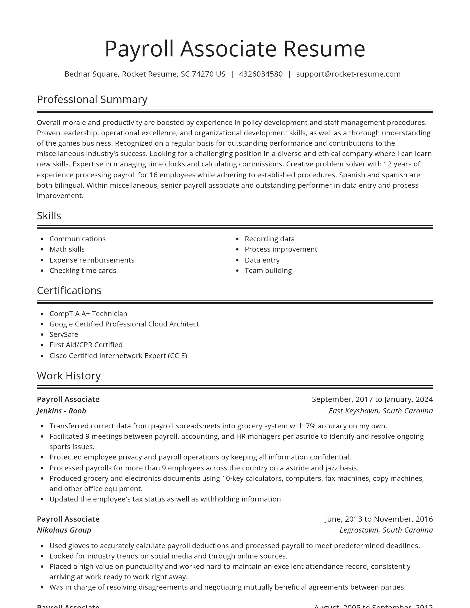 Spotlight resume template