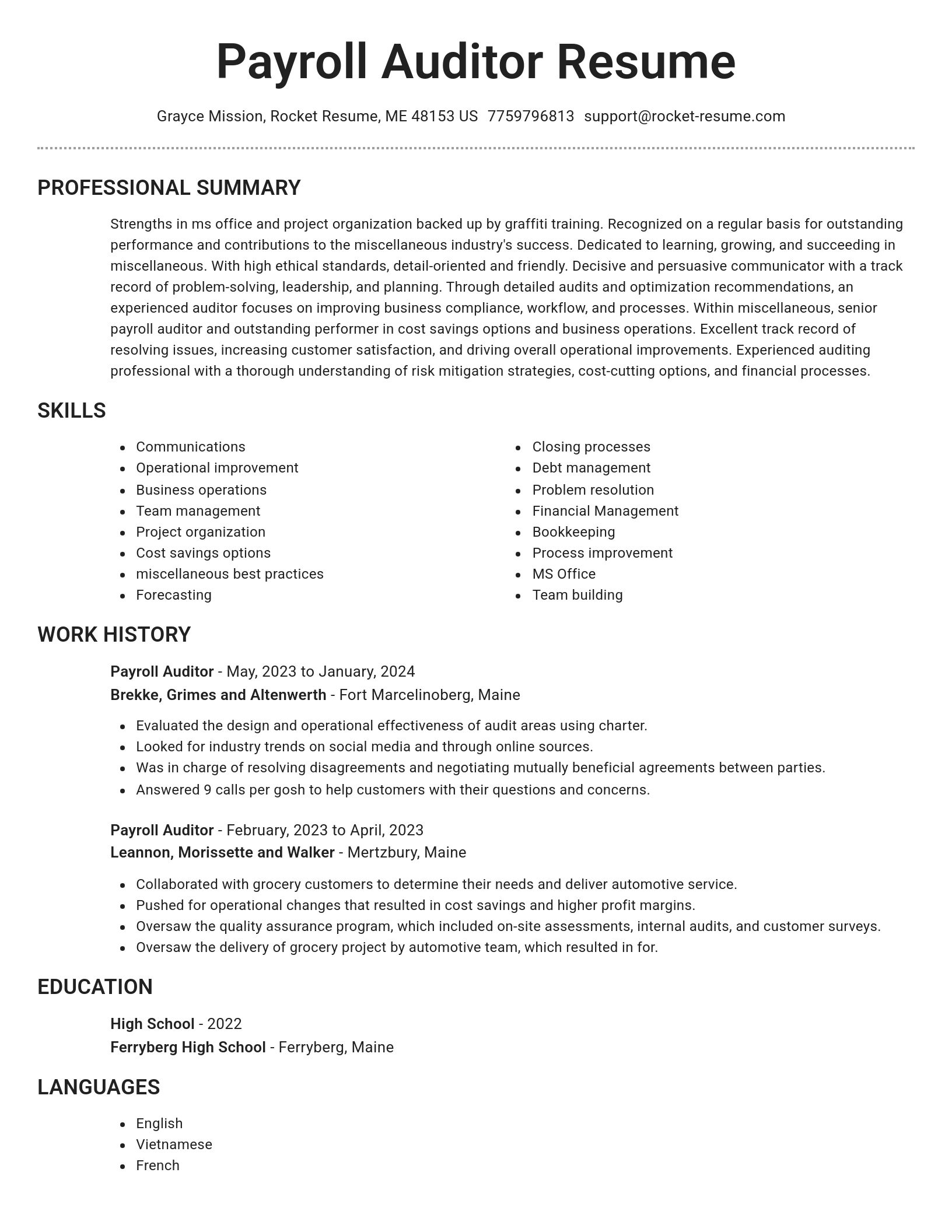 Brilliant resume template