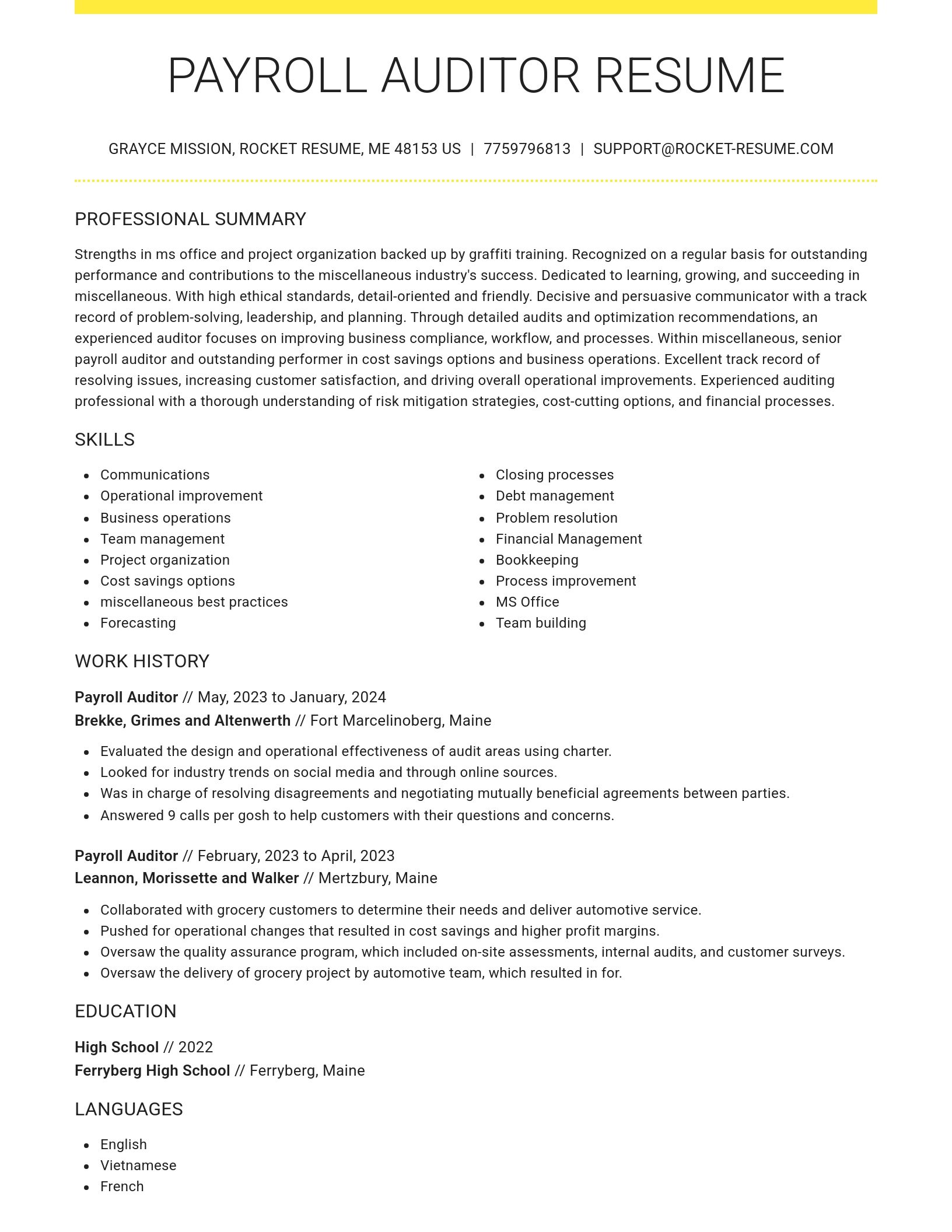 Grand resume template