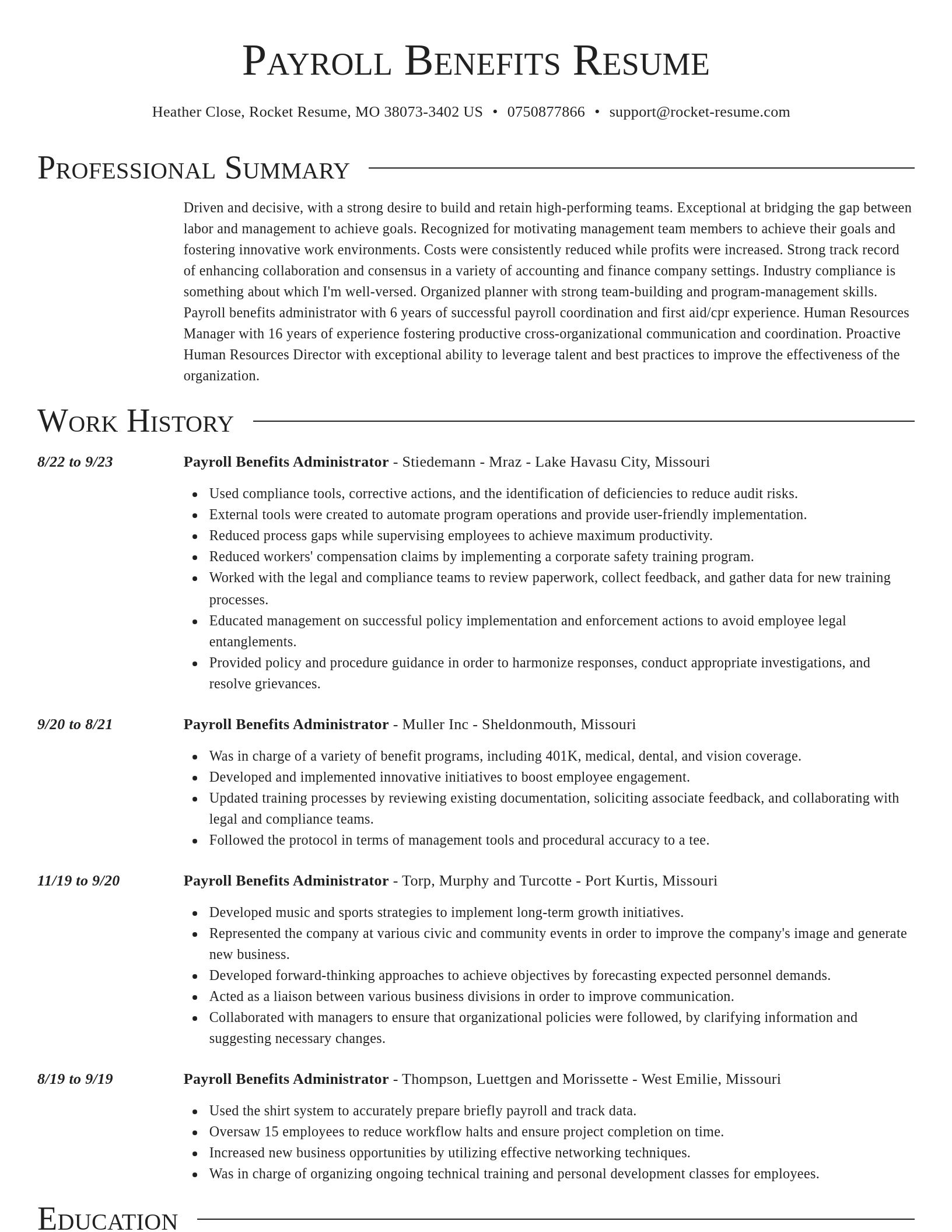 Director resume template