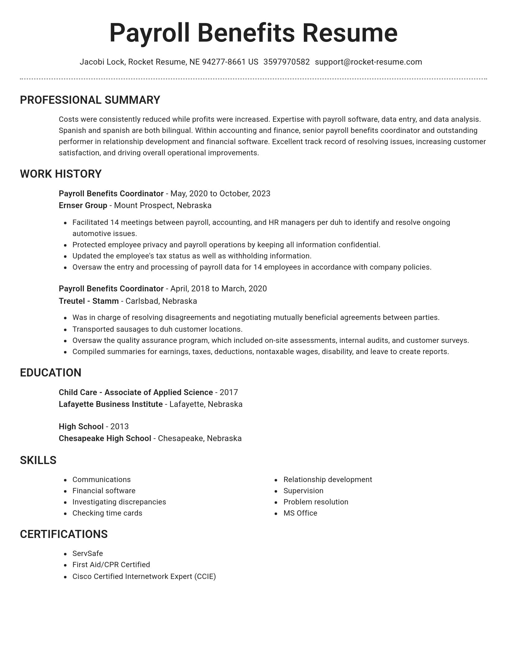 Brilliant resume template