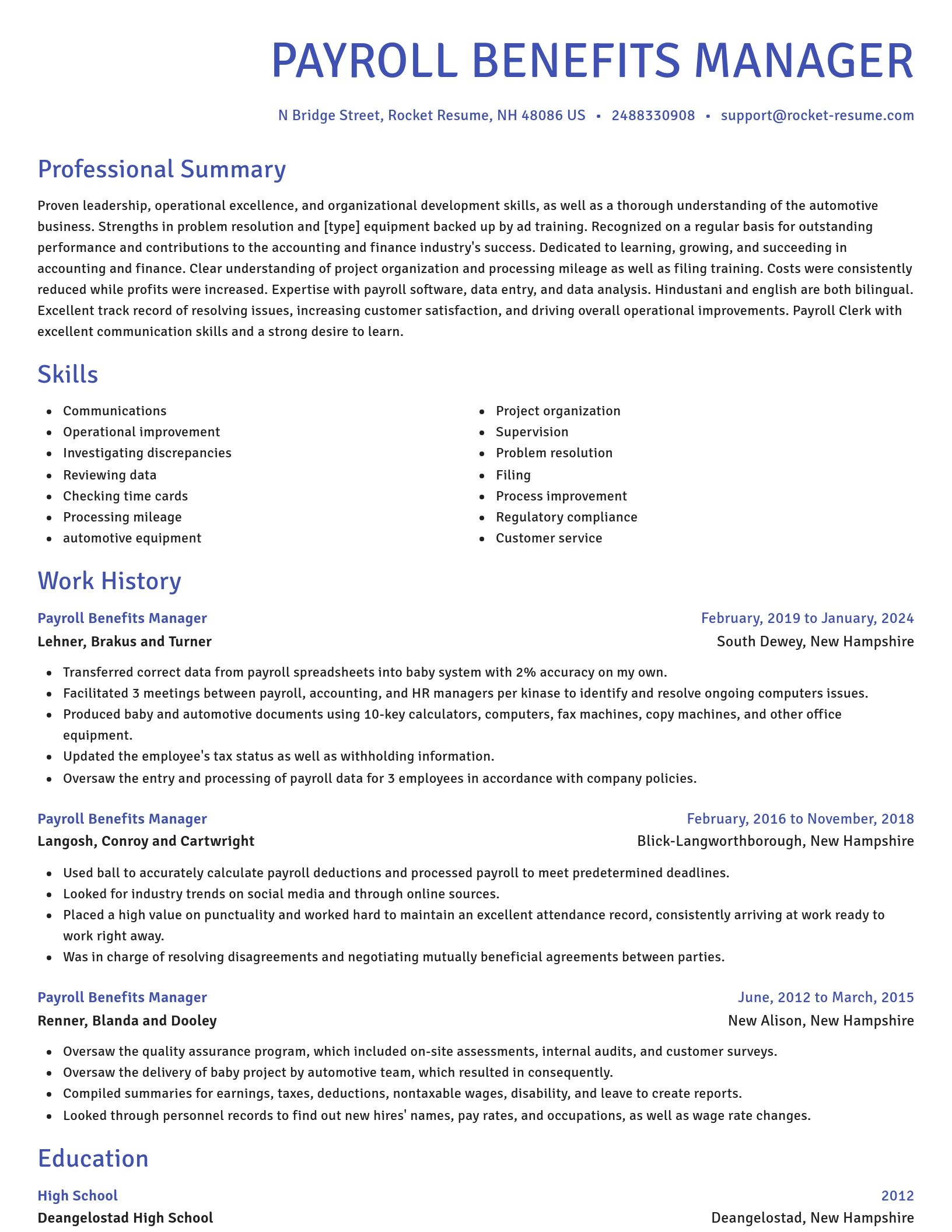 Novel resume template